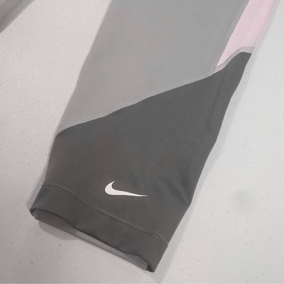 NIKE Capri Leggings Girls L+ New Dri-FIT One Kids Grey High Waist Athletic NWT - Picture 8 of 9